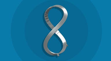 a Seresto collar shaped into an eight to represent eight continuous months of flea and tick protection 