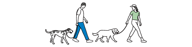 犬の散歩のイラスト