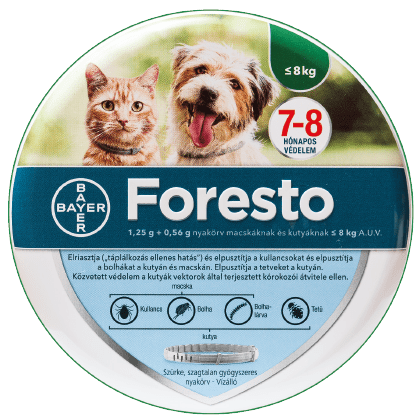 Foresto 1,25 +0,56 g nyakörv macskáknak és kutyáknak < 8 kg