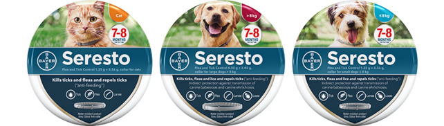 Seresto protects your pet against fleas and ticks for up to 8 months in a single application. 