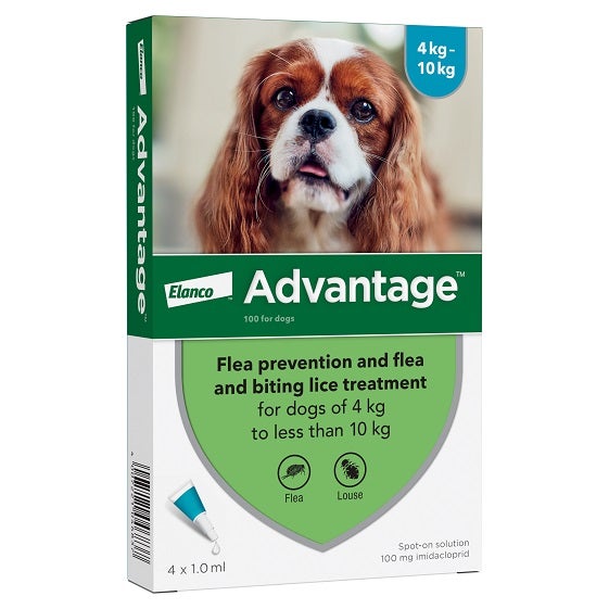 Advantage Spot On flea treatment for dogs of 4kg to less than 10kg