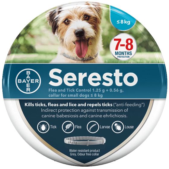 Seresto flea and tick control collar for small dogs 