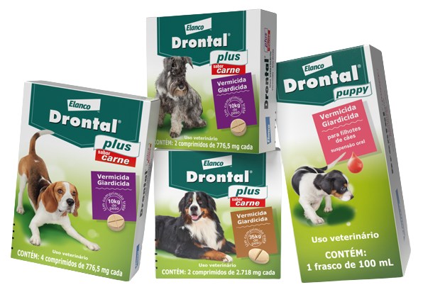 Drontal Plus Sabor Carnes para Caes e Filhotes Tratamento Rapido e Confiavel Contra Vermes